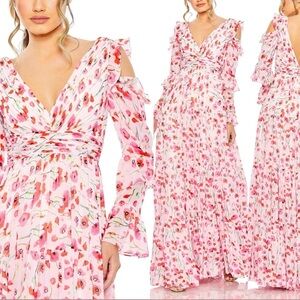 Mac Duggal 8 NWT 55906 Perfect Garden Party / Outside Wedding Pink Floral Dress